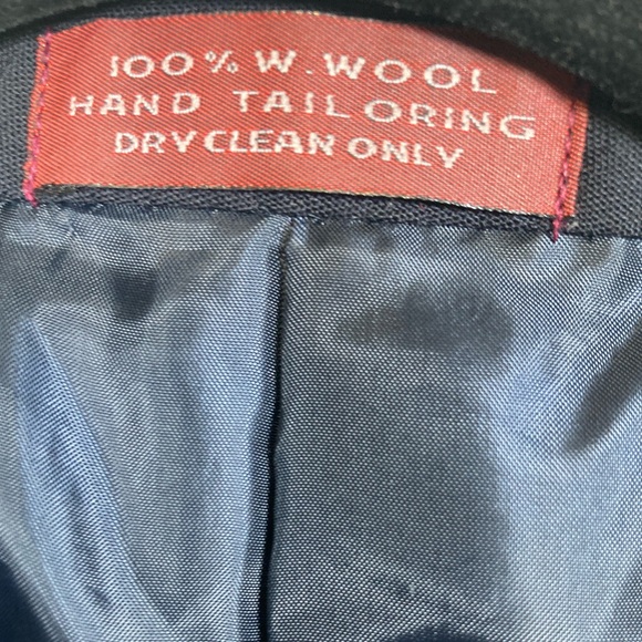 Wool Cordovan & Grey Navy Double-Breasted Blazer with Gold Buttons Sz 42L - Picture 16 of 16